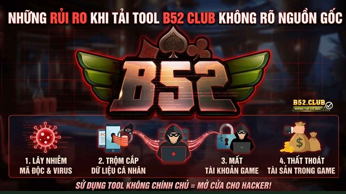 Những rủi ro khi tải tool B52 Club không rõ nguồn gốc Những rủi ro khi tải tool B52 Club không rõ nguồn gốc