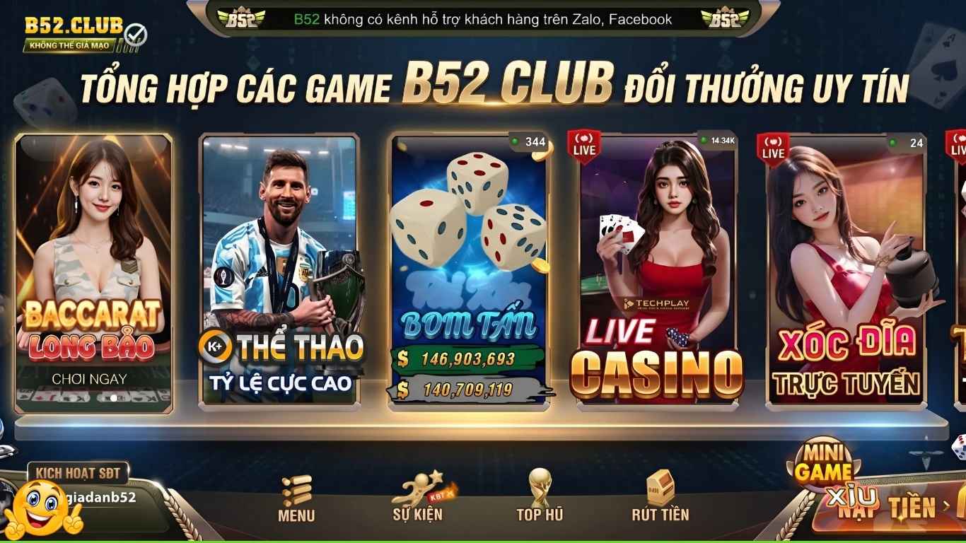 Tổng hợp top game B52 Club đổi thưởng uy tín